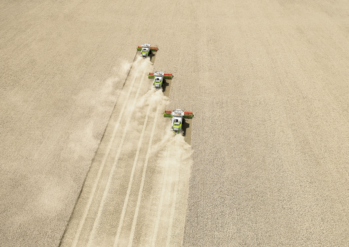 Corporate Unternehmensfotografie: Airshot - Luftaufnahme für CLAAS Landmaschinen - Arbeitsprozesse aud dem Feld © Corporate Industriefotograf Thorsten Schmidtkord Düsseldorf