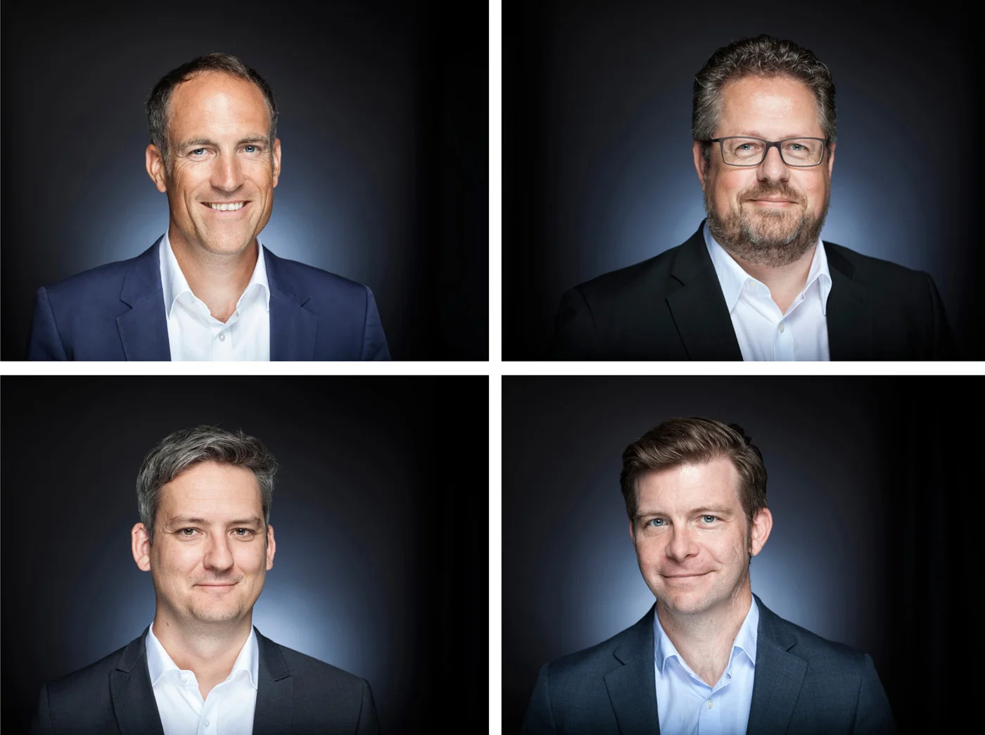 Collage mit vier Männerporträts für Spiegel Online.